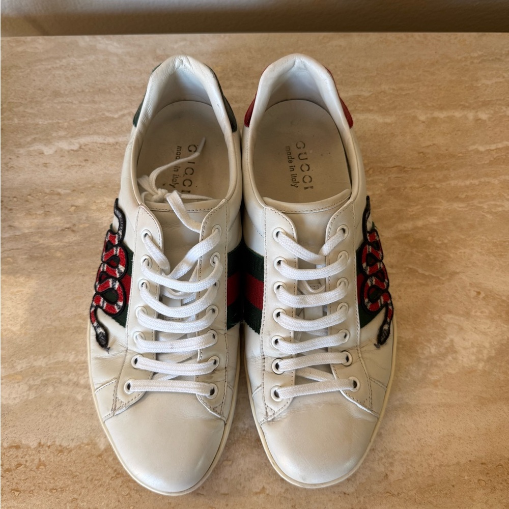 Gucci Ace Embroidered Snake Sneakers Size 8.5